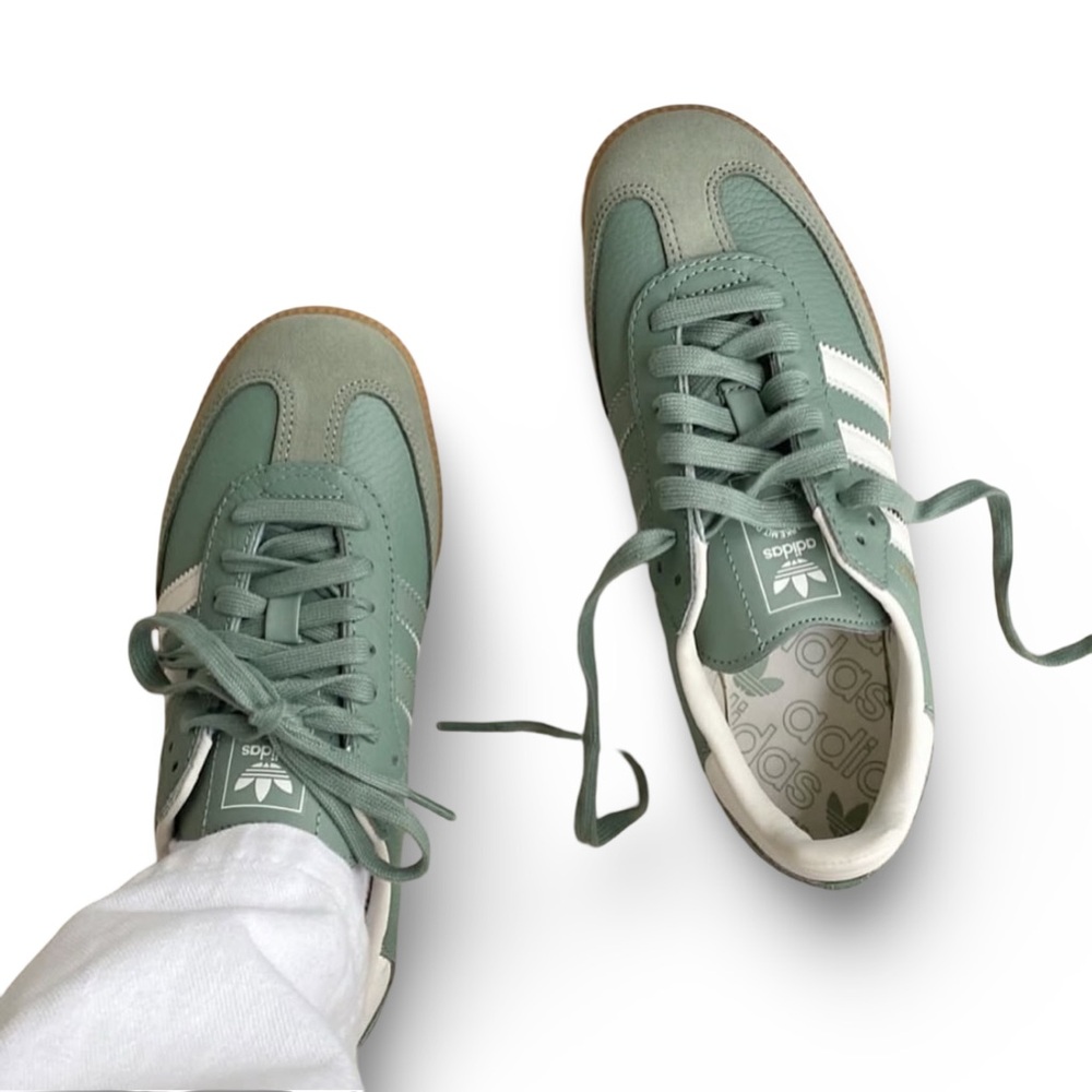 NEW! Adidas Samba OG Silver Green Gum Special Sneaker Women’s US Size 8 - Picture 10 of 10